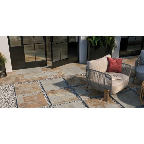 Dalle extérieur Chateau 2.0 gris clair R11 60x60 cm