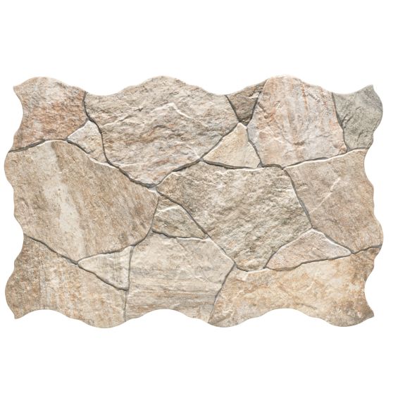 Carrelage sol extérieur effet pierre Jura beige R11 44x66 cm