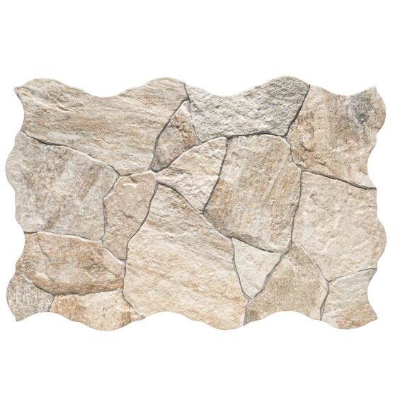 Lot de 3.5 m2 Carrelage sol extérieur effet pierre Jura beige R11 44x66 cm