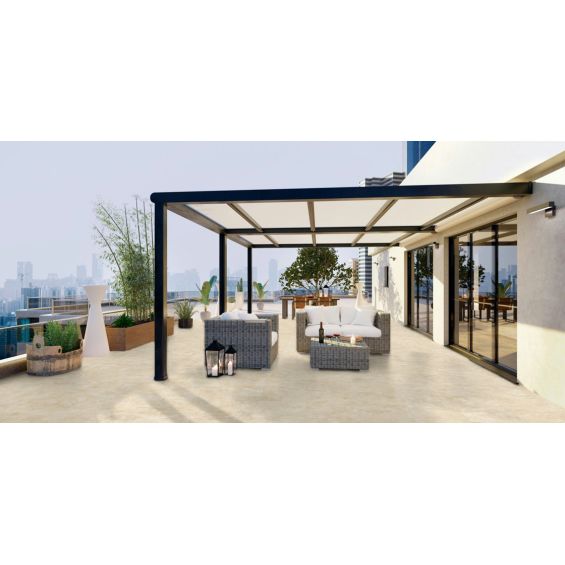 Carrelage sol extérieur effet pierre travertin Pomezia beige R11 30x60 cm