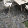 Carrelage sol extérieur effet pierre Carlit rouille R11 60x60 cm
