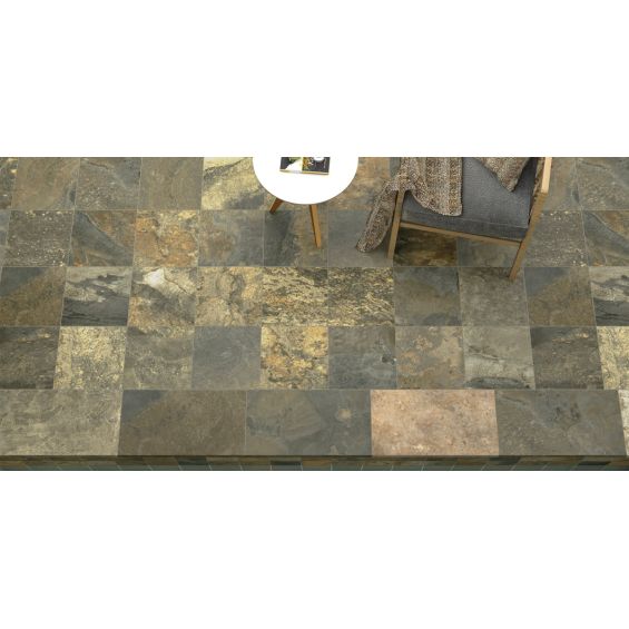 Dalle extérieur effet pierre Krabi 2.0 vert R11 60x60 cm