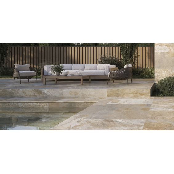 Dalle extérieur effet pierre Krabi 2.0 beige R11 60x120 cm