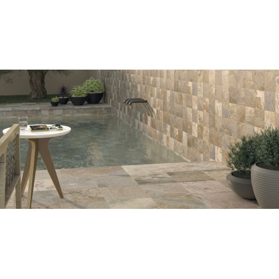 Dalle extérieur effet pierre Krabi 2.0 beige R11 60x60 cm