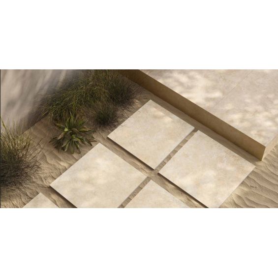 Dalle extérieur effet pierre Pomezia 2.0 beige R11 60x60 cm