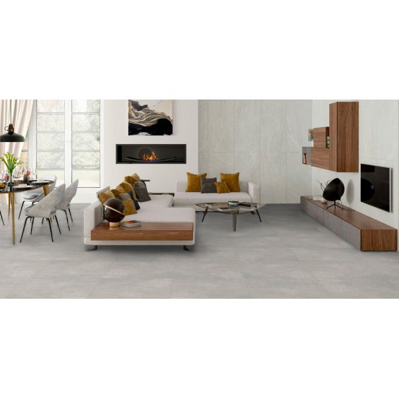 Carrelage sol effet béton Origine perle 60x60 cm