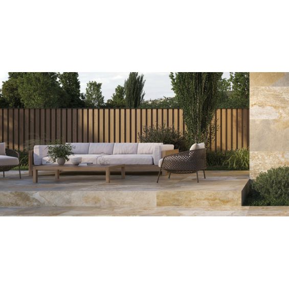 Carrelage sol extérieur effet pierre de bali Krabi beige R11 30x60 cm