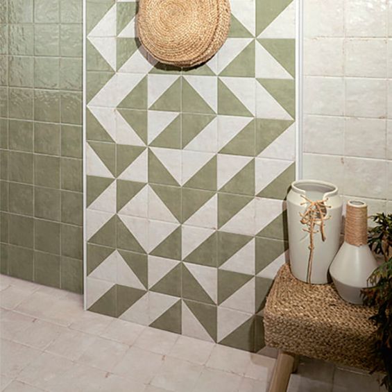  Carrelage sol effet carreaux de ciment Mura Tetuan jade 15x15 cm