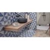 Carrelage sol effet carreaux de ciment Mura Tetuan azur 15x15 cm