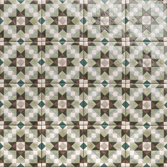 Carrelage sol effet carreaux de ciment Mura Agadir jade 15x15 cm