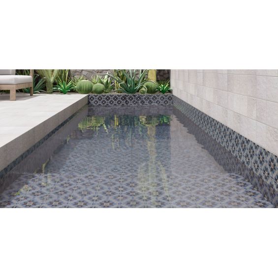  Carrelage sol effet carreaux de ciment Mura Agadir azur 15x15 cm