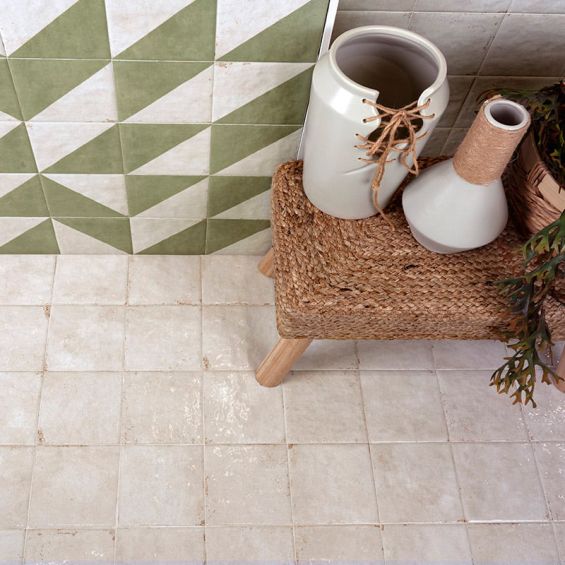 Carrelage sol effet carreaux de ciment Mura White 15x15 cm