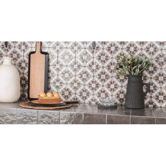 Carrelage sol effet carreaux de ciment Mura Night15x15 cm