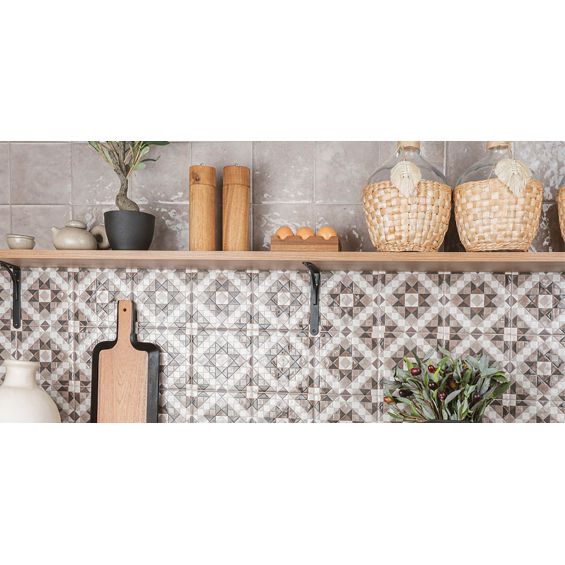 Carrelage sol effet carreaux de ciment Mura Silver15x15 cm