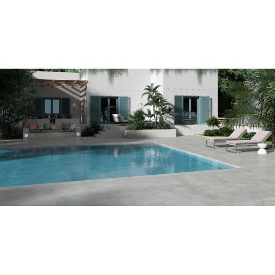 Carrelage sol extérieur moderne Béton gris R11 6060 cm