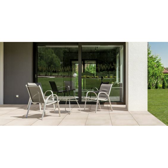 Carrelage sol extérieur moderne Black Moon Grit R11 6060 cm
