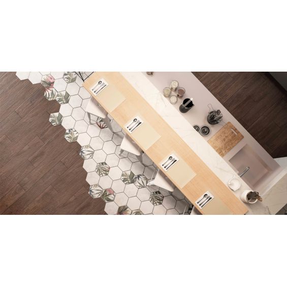 Carrelage sol et mur hexagonal Jungle decors aruba blanco 2327 cm