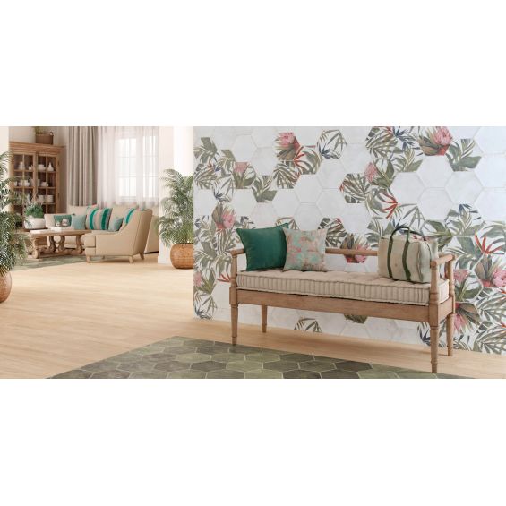 Carrelage sol et mur hexagonal Jungle blanco 2327 cm