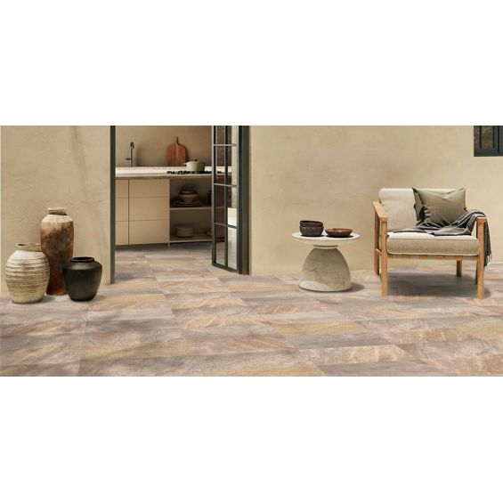 Carrelage sol extérieur effet pierre de bali Derawan Beige R11 31x62 cm