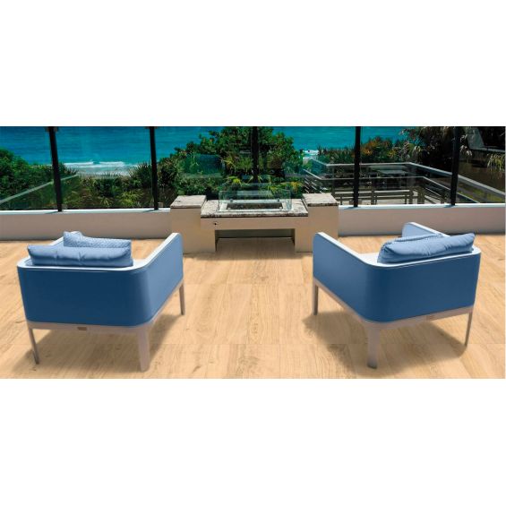 Carrelage sol extérieur effet bois Panggal beige R11 20x120 cm