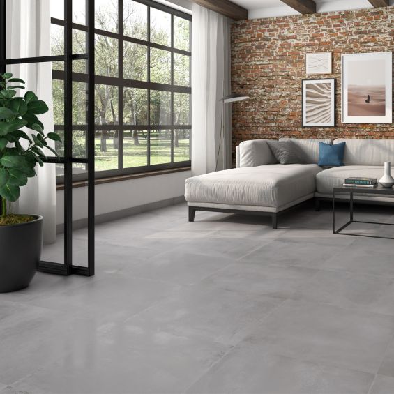 Carrelage sol effet métal Oxydo titanium 60x60 cm
