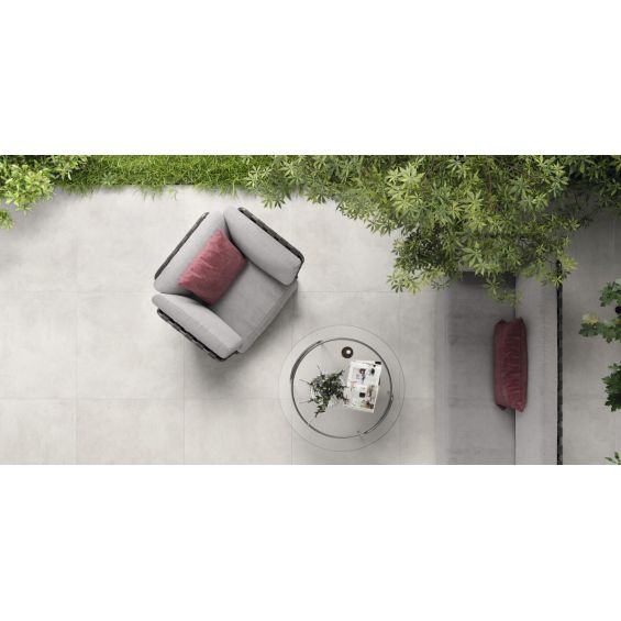 Carrelage sol extérieur moderne XXL ivory R11 29,2x59,2 cm