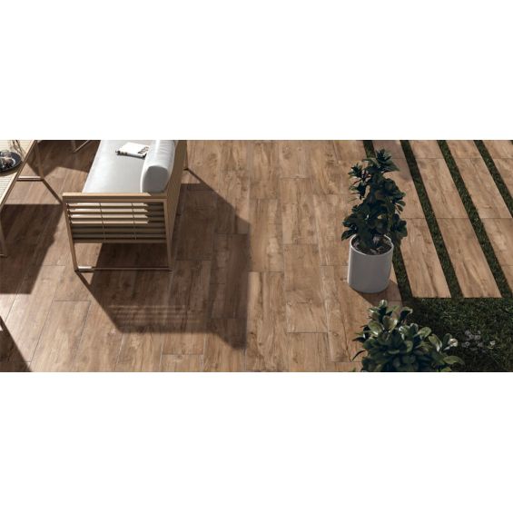 Dalle extérieur effet boisSequoia 2.0 oak R11 30x120 cm