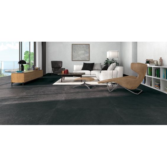 Carrelage sol effet pierre Prodige black 6060 cm