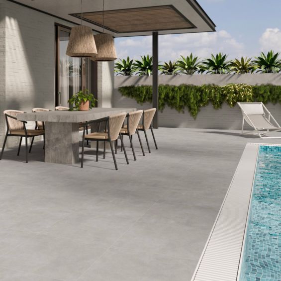Carrelage sol extérieur moderne Allure gris R11 60120 cm