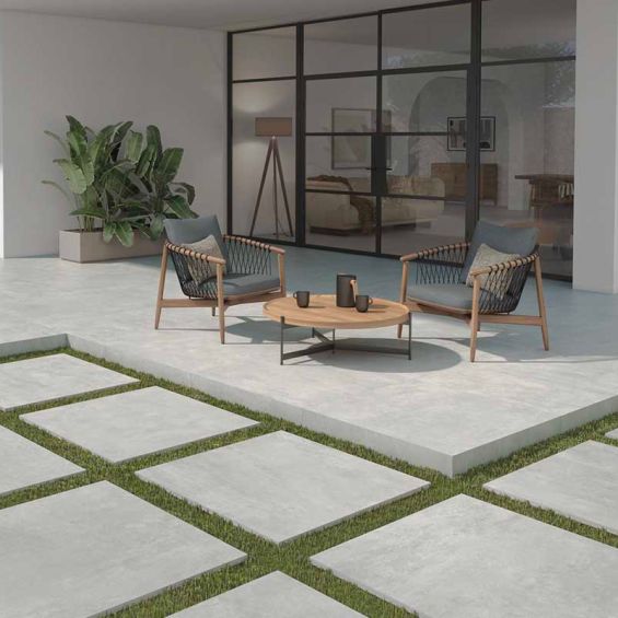 Dalle extérieur Arès 2.0 gris perle R11 60x60 cm