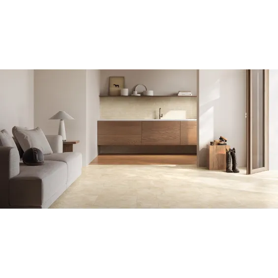 Carrelage sol effet pierre Travertin Pomeziabeige 60x119,8 cm