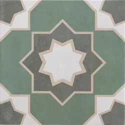 Carrelage sol effet carreaux de ciment Sligo olive 33x33 cm