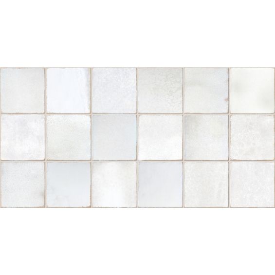 Carrelage mur effet zellige Abanilla blanc grisé 32x62,5 cm