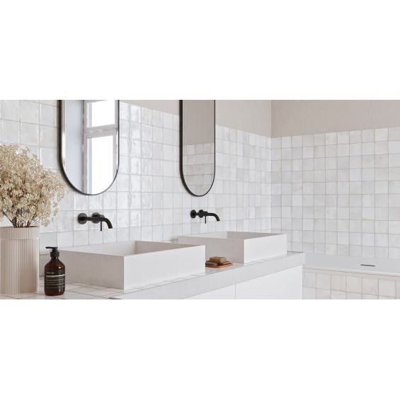 Carrelage mur effet zellige Abanilla blanc grisé 32x62,5 cm