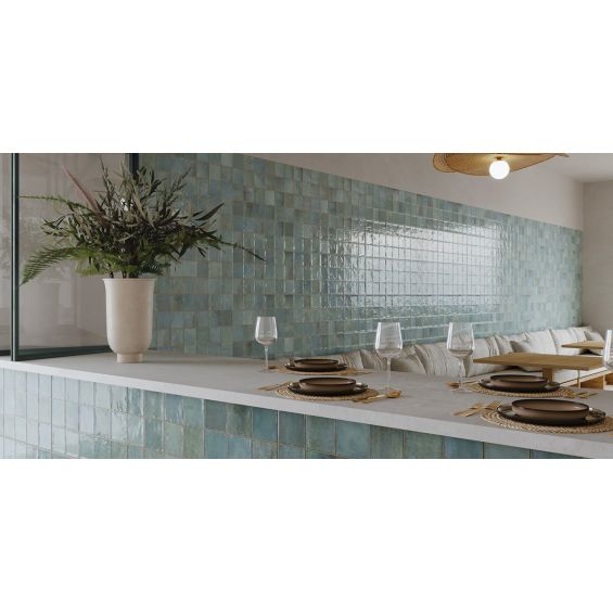 Carrelage mur effet zellige Abanilla vert 32x62,5 cm