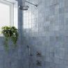 Carrelage mur effet zellige Abanilla bleu océan 32x62,5 cm