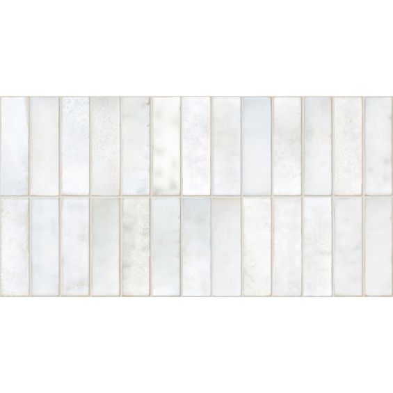  Carrelage mur effet zellige Zahara blanc grisé 32x62,5 cm