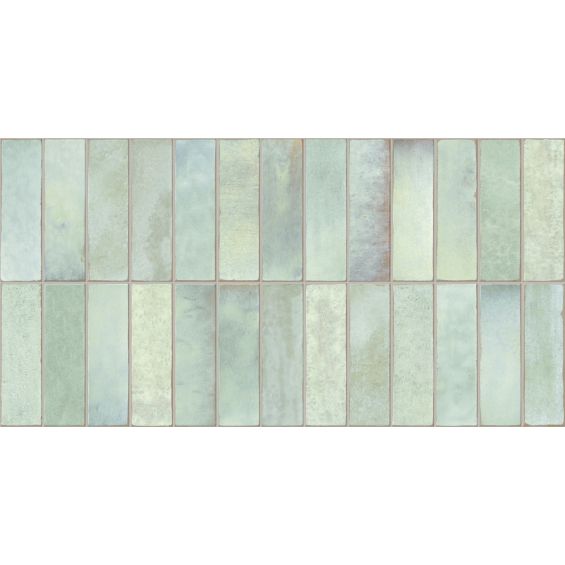 Carrelage mur effet zellige Zahara turquoise 32x62,5 cm