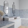 Carrelage mur effet zellige Zahara bleu 32x62,5 cm