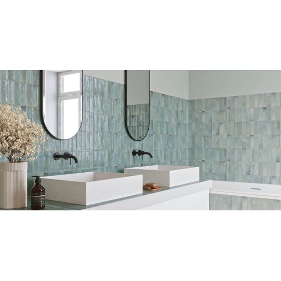 Carrelage mur effet zellige Zahara vert 32x62,5 cm