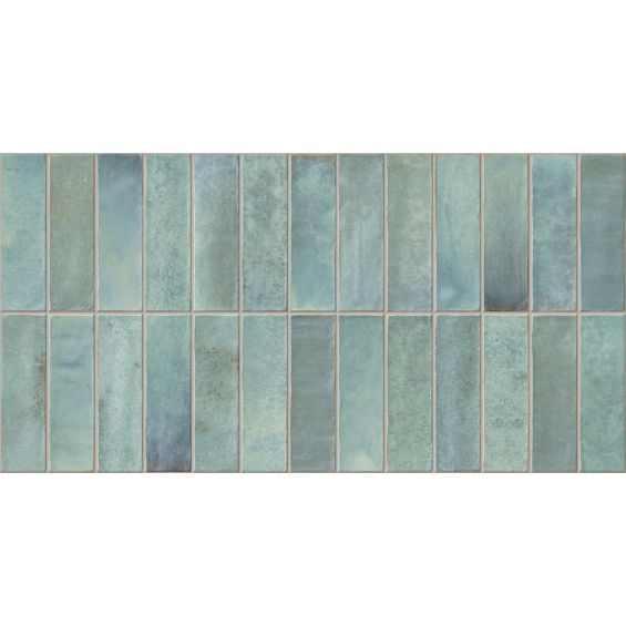 Carrelage mur effet zellige Zahara vert 32x62,5 cm