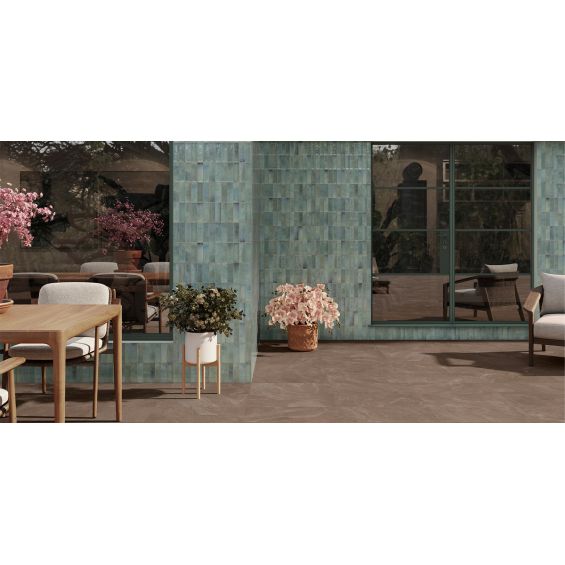 Carrelage mur effet zellige Zahara vert 32x62,5 cm