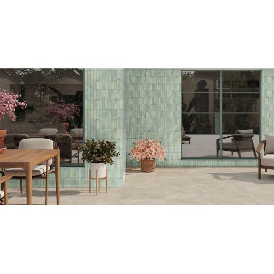 Carrelage mur effet zellige Zahara turquoise 32x62,5 cm