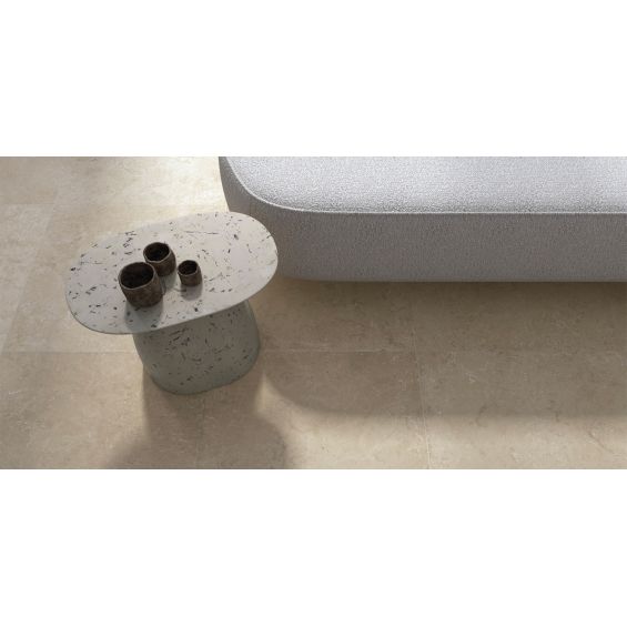 Carrelage sol effet travertin Syros beige 120x120 cm
