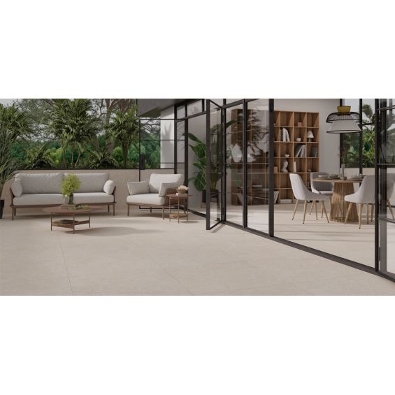 Carrelage sol extérieur effet pierre travertin Panarea sableR11 59,2x59,2 cm