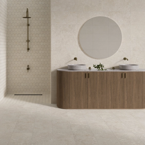 Carrelage sol effet Travertin Panarea sable 59,259,2 cm