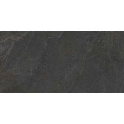 Carrelage sol effet pierre Lindos Noir 60x120 cm