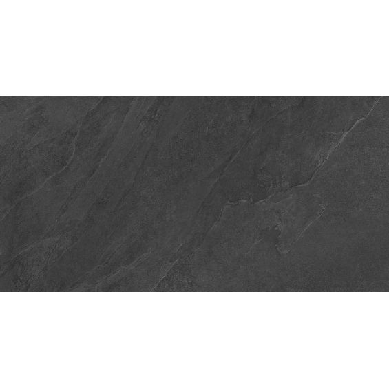 Carrelage sol effet pierre Lindos Noir 60x120 cm