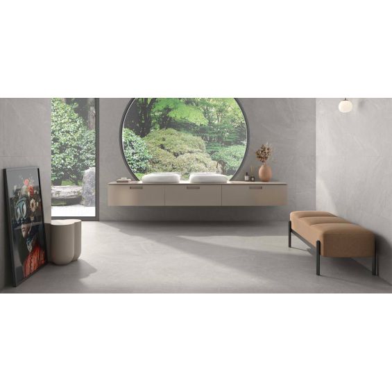 Carrelage sol effet pierre Lindos Gris 30x60 cm