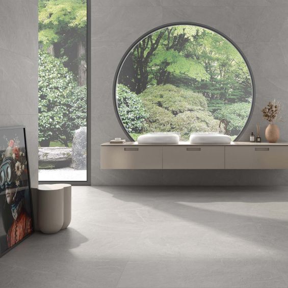 Carrelage sol effet pierre Lindos Gris 60x60 cm